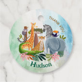 Safari animals jungle birthday watercolor フェイバータグ (裏面)