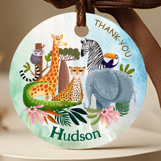 Safari animals jungle birthday watercolor フェイバータグ