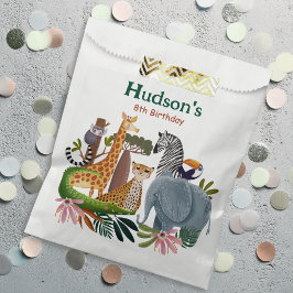 Safari animals jungle birthday watercolor  フェイバーバッグ
