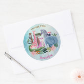 Safari animals jungle birthday watercolor ラウンドシール (封筒)