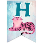 Safari animals jungle birthday watercolor girl バンティングフラッグ (第2の旗)