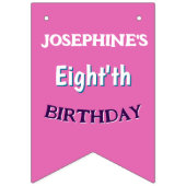 Safari animals jungle birthday watercolor girl バンティングフラッグ (第1の旗)