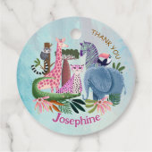 Safari animals jungle girl birthday watercolor フェイバータグ (裏面)