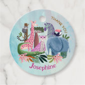 Safari animals jungle girl birthday watercolor フェイバータグ (正面)