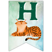 Safari animals jungle kids birthday watercolor  バンティングフラッグ (第2の旗)