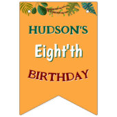 Safari animals jungle kids birthday watercolor  バンティングフラッグ (第1の旗)