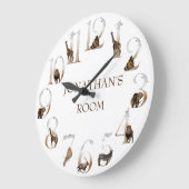  Safari Animals Jungle Numbers  ラージ壁時計 (傾斜)