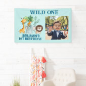 Safari Animals Jungle Wild One Photo Banner  横断幕 (インサイチュ)