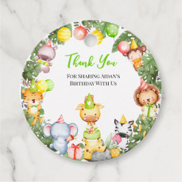 Safari Animals Kidsパーティーありがとう フェイバータグ