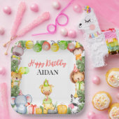 Safari Animals Kidsパーティー ペーパープレート (パーティー)