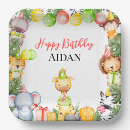 Safari Animals Kidsパーティー ペーパープレート