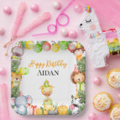 Safari Animals Kidsパーティー ペーパープレート (パーティー)