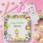 Safari Animals Kidsパーティー ペーパープレート (パーティー)