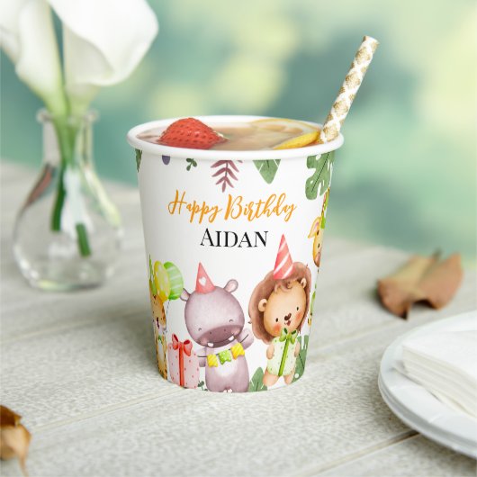 Safari Animals Kidsパーティー 紙コップ (インサイチュ)