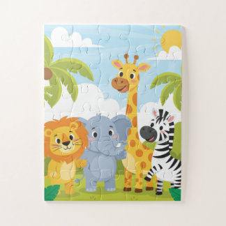 Safari Animals Kids Puzzle | Cute Lion Elephant Gi ジグソーパズル