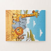 Safari Animals Kids Puzzle | Elephant Giraffe Lion ジグソーパズル (横)