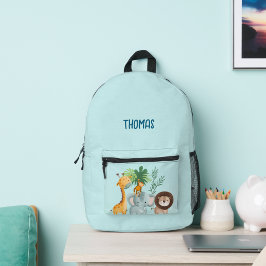 Safari Animals Kids School  プリントバックパック