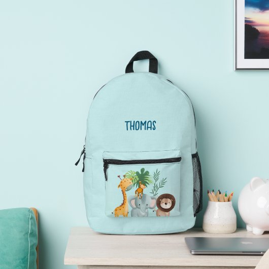 Safari Animals Kids School プリントバックパック
