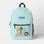 Safari Animals Kids School プリントバックパック (正面)