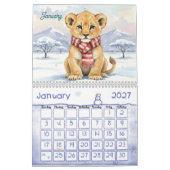 Safari Animals Personalized Kids Calendar 2026 カレンダー (1月 2027)