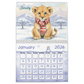 Safari Animals Personalized Kids Calendar 2026 カレンダー (1月 2026)