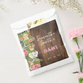 Safari Animals Pink Rustic Baby Shower Party フェイバーバッグ (封をした状態)
