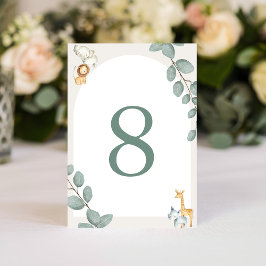 Safari Animals Table Numbers Card テーブルナンバー