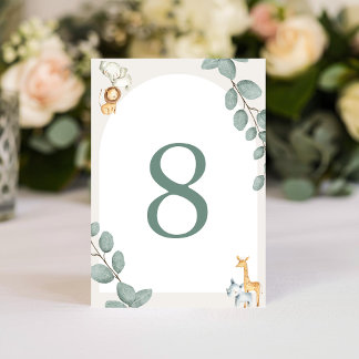 Safari Animals Table Numbers Card テーブルナンバー