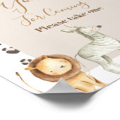 Safari Animals Thank you for 来's Faver Sign ポスター (角)