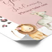 Safari Animals Thank you for 来's Faver Sign ポスター (角)