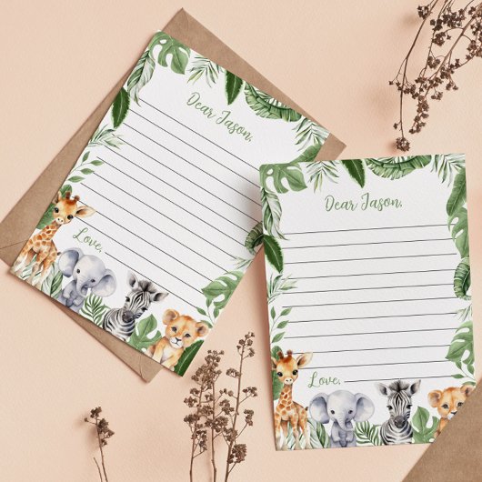 Safari Animals Time Capsuleノートメッセージカード サンキューカード