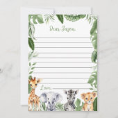 Safari Animals Time Capsuleノートメッセージカード サンキューカード (正面)