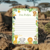 Safari Animals Time Capsule Note Message Card サンキューカード