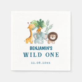 Safari Animals Tropical Jungle Wild One Birthday  スタンダードカクテルナプキン