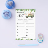 Safari Animals Where was was Mom Shower Game Card チラシ (シングル)