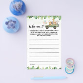 Safari Animals Who Is I Baby Showerゲームカード チラシ (シングル)