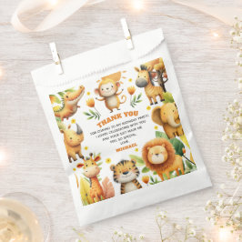 Safari Animals WILD ONE 1st Birthday Thank You フェイバーバッグ