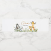 Safari Animals Wild One Baby Shower ペットボトルラベル (シングルラベル)