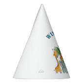 Safari Animals Wild One birthday  パーティーハット (左)
