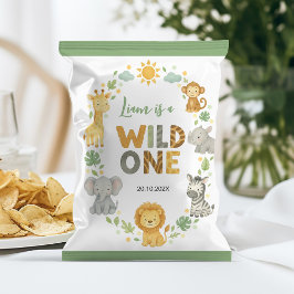 Safari Animals Wild One Birthday Chip Bag Wrapper チラシ
