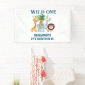 Safari Animals Wild One Jungle 1st Birthday  横断幕 (インサイチュ)