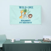 Safari Animals Wild One Jungle 1st Birthday 横断幕 (トレードショー)