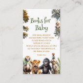 Safari Baby Animals Baby Shower Bookリクエスト エンクロージャーカード (正面)