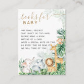 Safari Baby Animals Baby Shower Bookリクエスト エンクロージャーカード (正面)