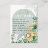 Safari Baby Animals Baby Shower Bookリクエスト エンクロージャーカード (正面)