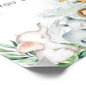 Safari Baby Animals Baby Shower gift and card ポスター (角)