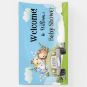 Safari Baby Animals Banner for Baby Shower 横断幕 (縦)
