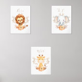 Safari Baby Animals Nursery Wall Art Set Print Set (正面)