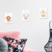 Safari Baby Animals Nursery Wall Art Set Print Set (リビング)
