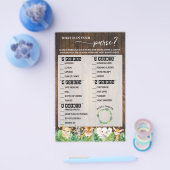 Safari Baby Showerゲームの内容 チラシ (シングル)